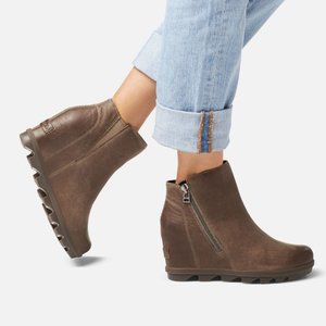 SOREL Women's Joan of Arctic Wedge III Zip Boot — Waterproof Leather Wedge Boots
